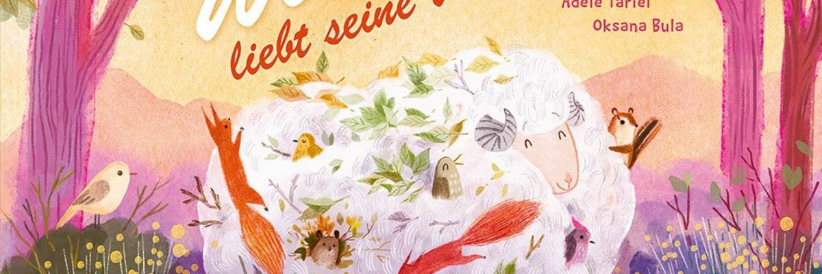 Ein Schaf mit sehr viel Wolle in der sich bereits andere Tiere aufhalten