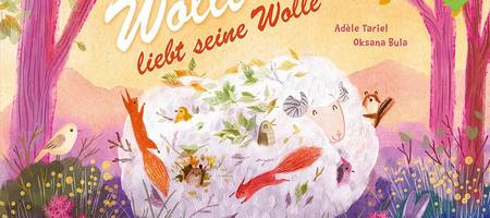 Ein Schaf mit sehr viel Wolle in der sich bereits andere Tiere aufhalten