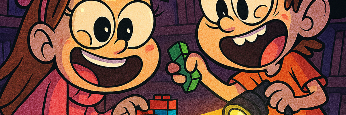 Zwei Kinder bauen mit Legosteinen