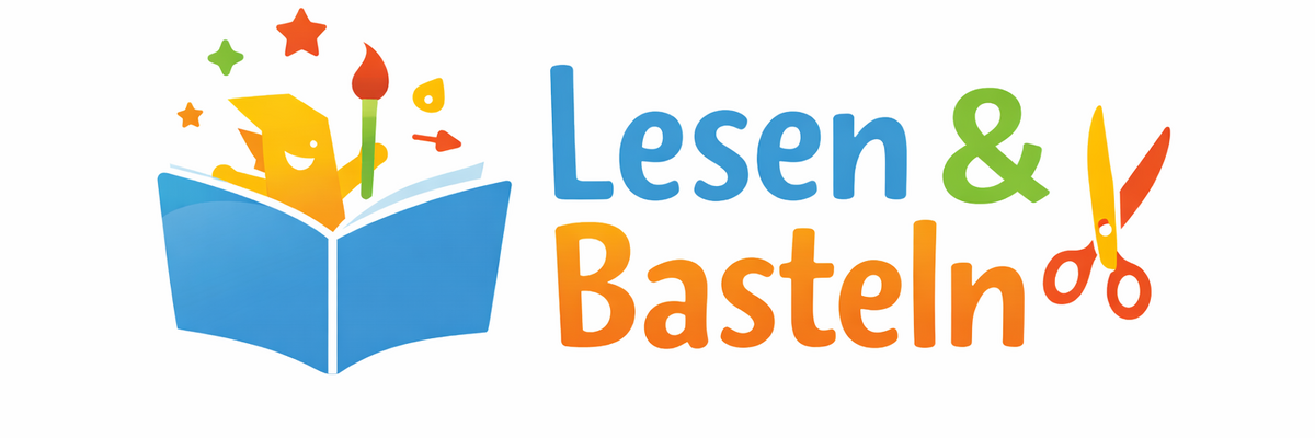 Ein Bild von Bastelmaterialien und dem Schriftzug "Lesen & Basteln"